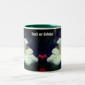 White Clematis Flower Pair Personalized Tweekleurige Koffiemok (Center)