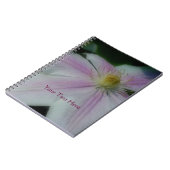 White Clematis Flower Personalized Natuur Notitieboek (Linkerzijde)