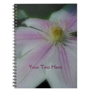 White Clematis Flower Personalized Natuur Notitieboek
