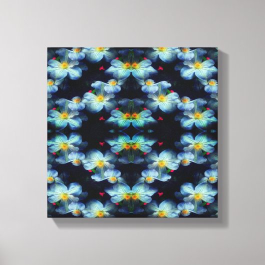 White Clematis Flowers Abstract Canvas Afdruk (Voorkant)