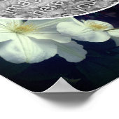White Clematis Flowers Lijst Creëer Uw eigen foto Poster (Hoek)