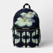 White Clematis Flowers Personalized Bedrukte Rugzak (Voorkant)