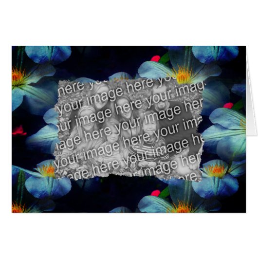 White Clematis Flowers Photo Lijst Kaart (Voorkant Horizontaal)