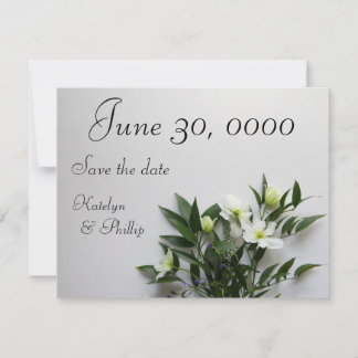 White clematis-regeling save the date