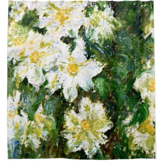 White Clematis van Claude Monet Douchegordijn (Voorkant)