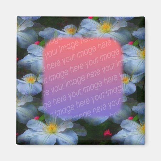 White Clematis - Vloeiend uw foto Magneet (Voorkant)