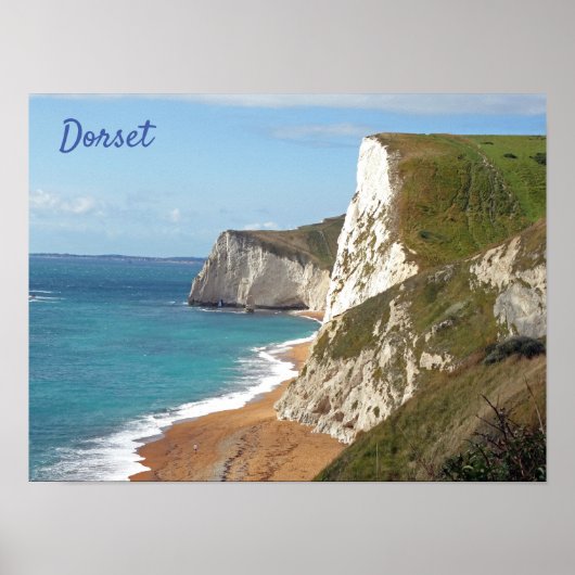 White Cliffs langs Jurassic Coast, Dorset, Engelan Poster (Voorkant)