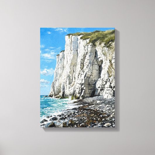 White Cliffs of Dover Beach Art Canvas Afdruk (Voorkant)