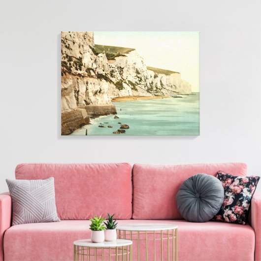 White Cliffs of Dover, Kent, England Canvas Afdruk (Insitu (Woonkamer))