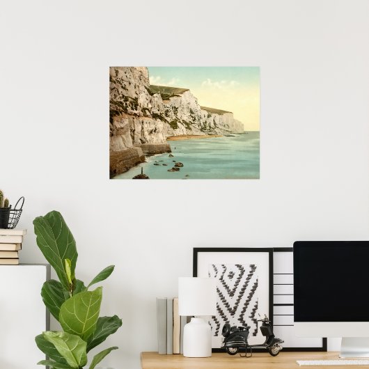 White Cliffs of Dover, Kent, England Poster (Thuiskantoor)