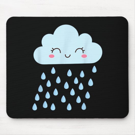 White Cloud Rain Drop Kostuum Kerst Halloween Muismat (Voorkant)