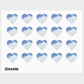 White Cloud Shape in Blue Sky Hart Sticker (Vel)