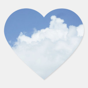 White Cloud Shape in Blue Sky Hart Sticker