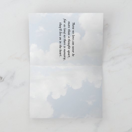 White Cloud Sympathy Kaart (Binnen)