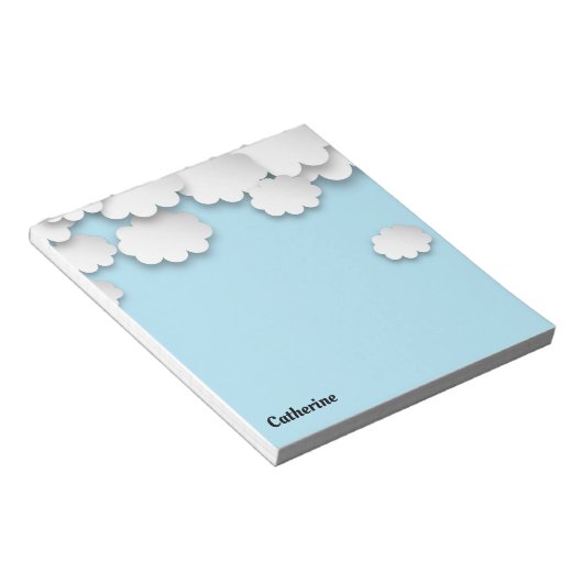 White Clouds Blue Sky Dreamweaver 3D Paper Cuting  Notitieblok (Schuin)
