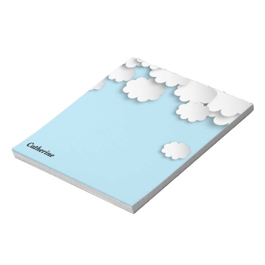 White Clouds Blue Sky Dreamweaver 3D Paper Cuting  Notitieblok (Linkerzijde)