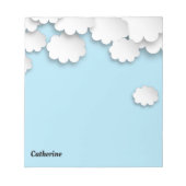 White Clouds Blue Sky Dreamweaver 3D Paper Cuting  Notitieblok (Voorkant)