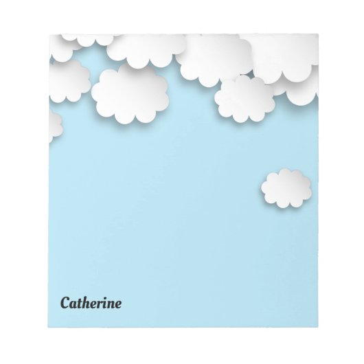 White Clouds Blue Sky Dreamweaver 3D Paper Cuting  Notitieblok (Voorkant)