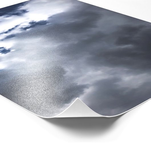 White Clouds Blue Sky Foto Uitbreiding Afdruk (Hoek)