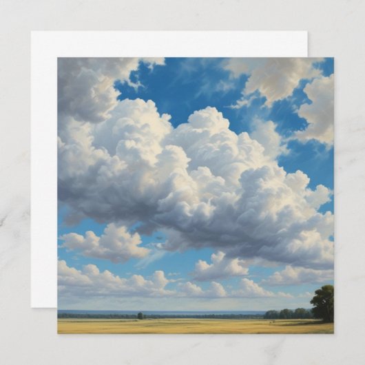 White Clouds en Clear Blue Sky Kaart (Voorkant / Achterkant)