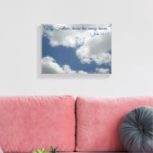 White Clouds Heaven Beauful Bible Verse Canvas Afdruk (Insitu (Woonkamer))
