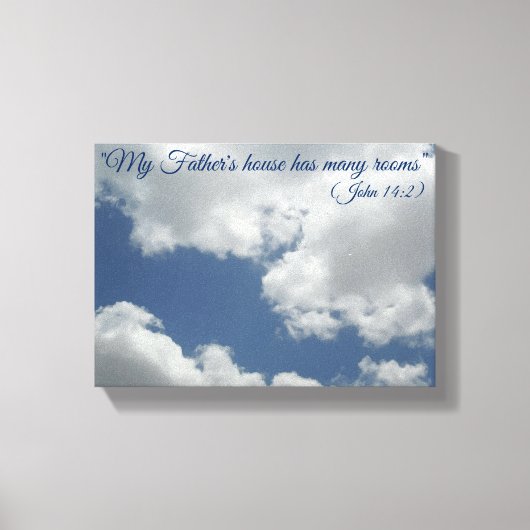 White Clouds Heaven Beauful Bible Verse Canvas Afdruk (Voorkant)