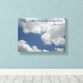 White Clouds Heaven Beauful Bible Verse Canvas Afdruk (Insitu (Houten vloer))