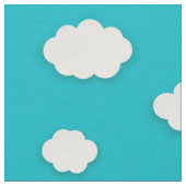 White Clouds on Blue Sky Fabric – Serene Natuur Stof (Close Up)