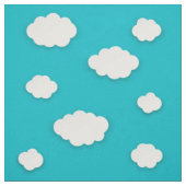 White Clouds on Blue Sky Fabric – Serene Natuur Stof (Swatch)