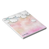 White Clouds Pink Sky Dreamweaver 3D Paper Cuting  Notitieblok (Schuin)