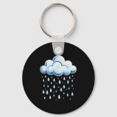 White Clouds Rain Drop Shirt Adult Kids Men Women  Sleutelhanger (Voorkant)