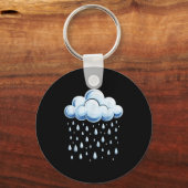 White Clouds Rain Drop Shirt Adult Kids Men Women  Sleutelhanger (Voorkant)