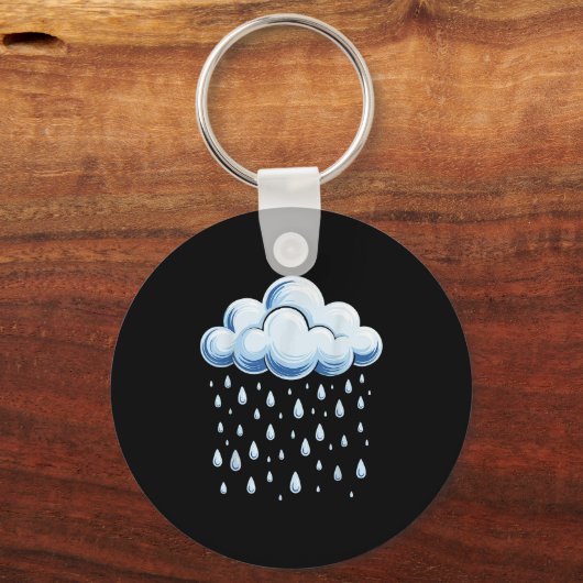 White Clouds Rain Drop Shirt Adult Kids Men Women  Sleutelhanger (Voorkant)