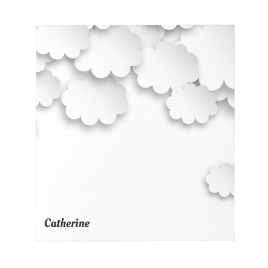 White Clouds Sky Dreamweaver 3D Paper Cuts Notitieblok (Voorkant)