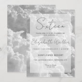 White Clouds Sweet Sixteen Birthday Party Kaart (Voorkant / Achterkant)