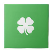 White Clover Leaf Ceramic Tile Tegeltje (Voorkant)