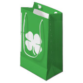 White Clover Leaf Gift Bag Klein Cadeauzakje (Voorkant Gekanteld)