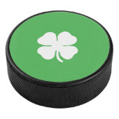 White Clover Leaf Hockey Puck (3/4)