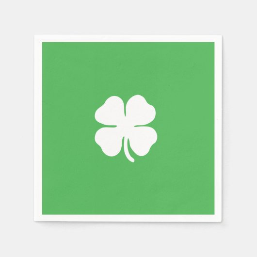 White Clover Leaf Paper Napkins Servet (Voorkant)