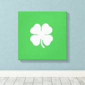 White Clover Leaf Wrapped Canvas Afdruk (Insitu (Houten vloer))