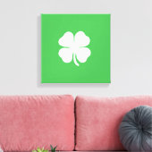 White Clover Leaf Wrapped Canvas Afdruk (Insitu (Woonkamer))