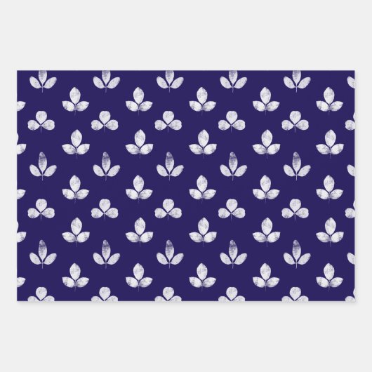 White Clover Navy Blue Inpakpapier Vel (Voorkant)