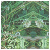 White Clover, Shamrock Pattern, Fabric Stof (Close Up)