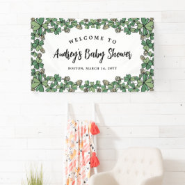 White Clovers Gender Neutral Baby shower Welkom Spandoek