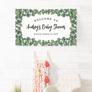 White Clovers Gender Neutral Baby shower Welkom Spandoek