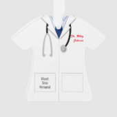 White Coat Blue Shirt Doctor Professional Ornament (voorkant)