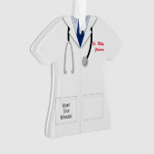 White Coat Blue Shirt Doctor Professional Ornament (voorkant)