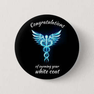 White Coat Ceremonie Kristal Medisch  Ronde Button 5,7 Cm