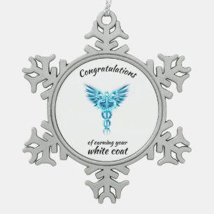White Coat Ceremonie Kristal Medisch  Tin Sneeuwvlok Ornament