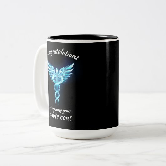 White Coat Ceremonie Kristal Medisch  Tweekleurige Koffiemok (Voorkant links)